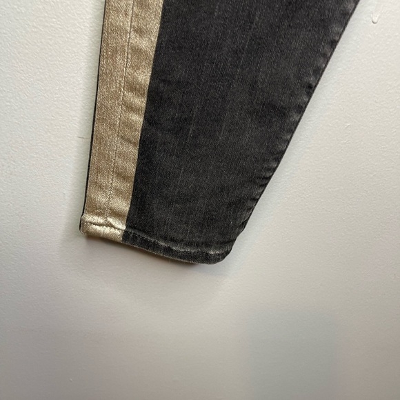 Athleta Carbon Black Sculptek Jeans Skinny Metallic Denim Sz 6 Stretch Fitted - Picture 6 of 13